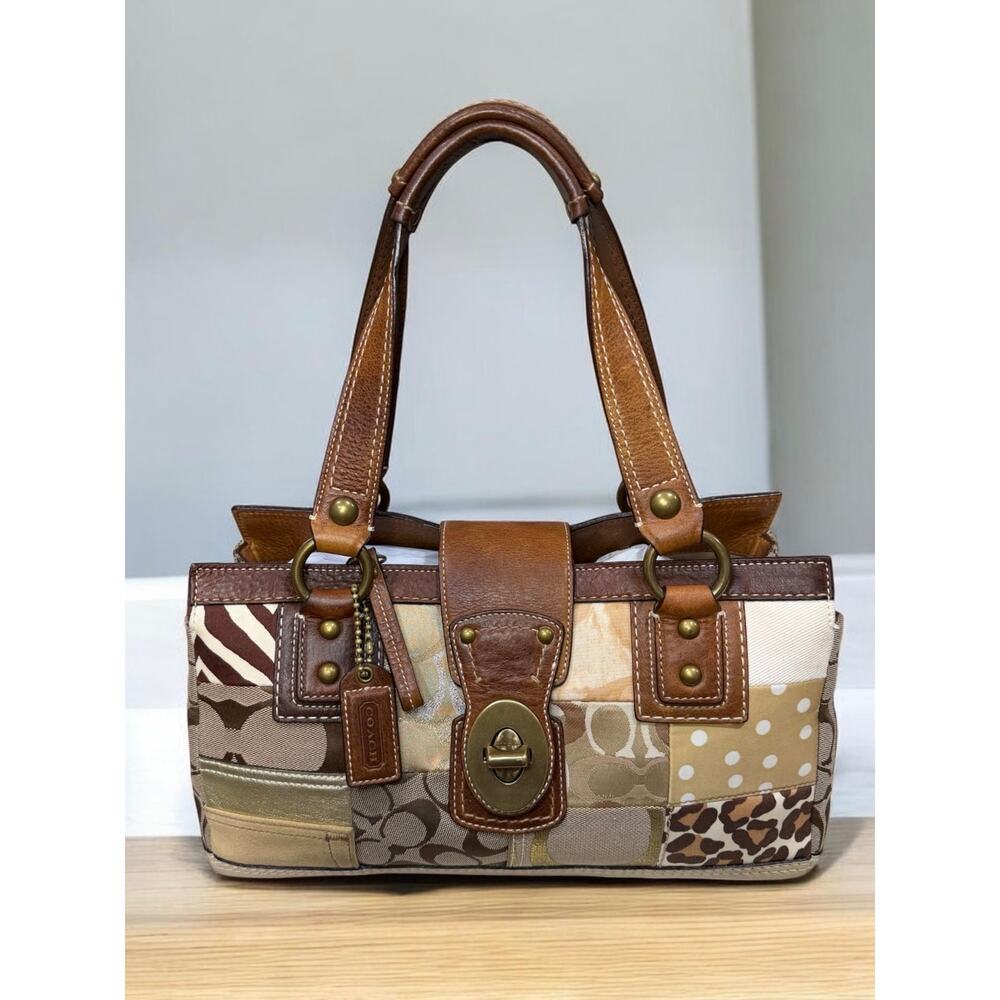 Y2K Coach 10816 Signature Patchwork Satchel & 40527 Zip Around Wallet - Picture 2 of 14